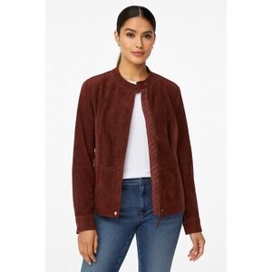 Isaac Mizrahi Live! Size 10 Faux Suede Quilted Panel Jacket (E356)‎